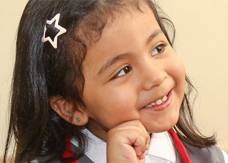 Student working in class